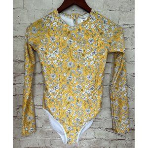 art class Yellow Floral Long-Sleeve One-Piece Swimsuit